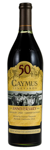 Geymus Vineyards wine bottle with a label celebrating 50th anniversary on a white background