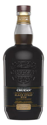 Bottle of Cruzan Estate Diamond Blackstrap Rum on a white background