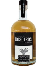 Tequila bottle labeled 'La Historia de Nosotros' on a white background