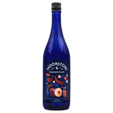 Blue bottle of Moonstone Summer Plum on a white background