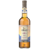 Oban 15-year-old whisky bottle on a white background