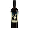 A bottle of Es Peregrine Cabernet Sauvignon red wine with a black label and a cream-colored graphic label depicting an astronaut.