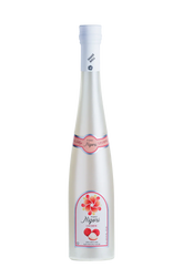 White bottle with a label on a white background