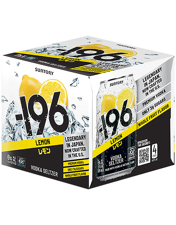 Suntory -196 Lemon Vodka Seltzer 4 Pack 355ml