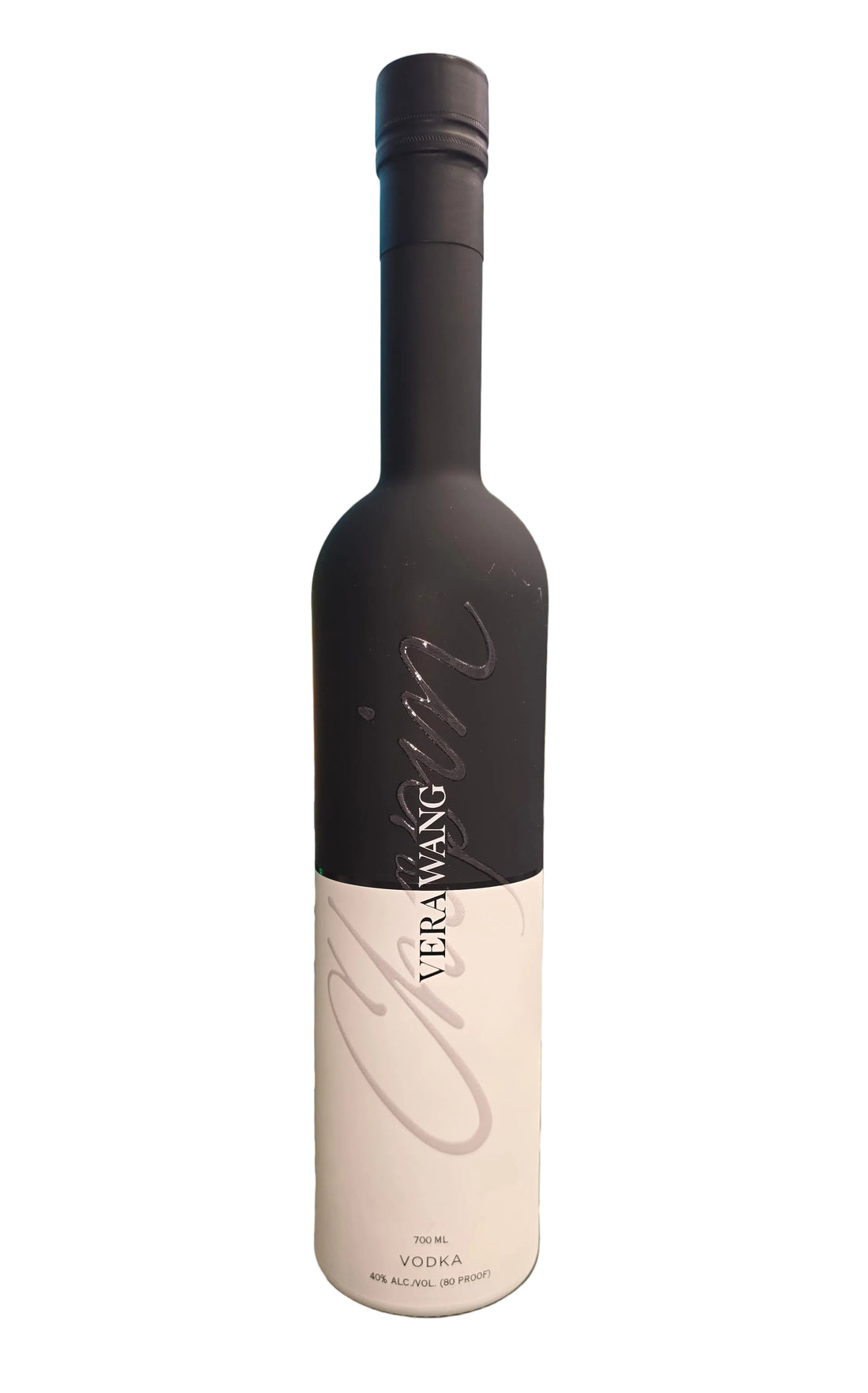 A bottle of YEN-MANG wine with a black neck and a white label featuring a large silver script logo