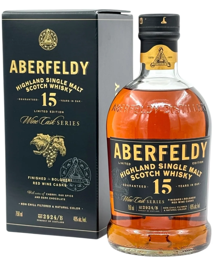 Aberfeldy 15 Year Single Malt Scotch Bolgheri Red Wine Cask Series 750ml