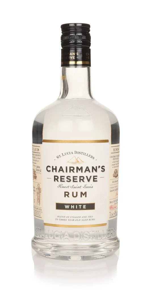 Chairman's Reserve White Rum bottle on a white background