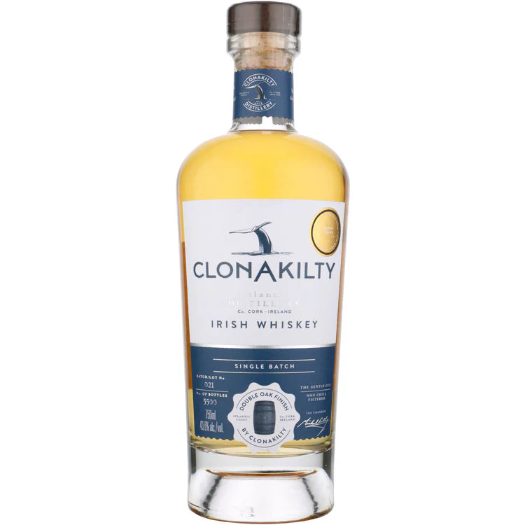 Clonakilty Irish Whiskey bottle on a white background