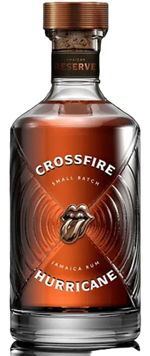 Crossfire Hurricane Jamaica Rum bottle with a dark background
