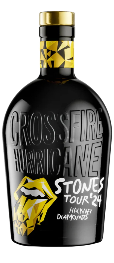 Two bottles of Crossfire Hurricane rum on a white background