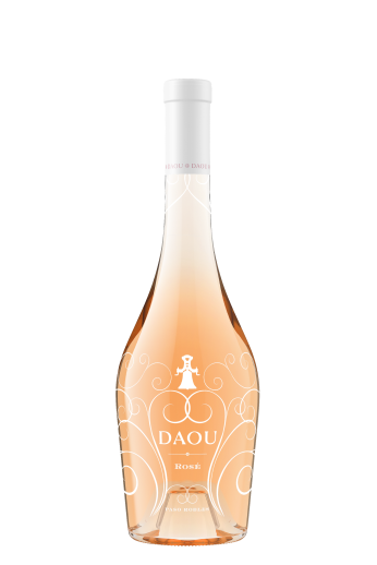 DAOU Rosé wine bottle on a white background