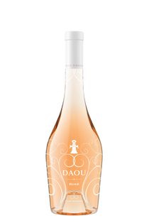 DAOU Rosé wine bottle on a white background