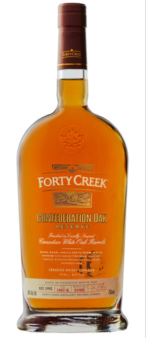 Bottle of Forty Creek Whisky on a white background