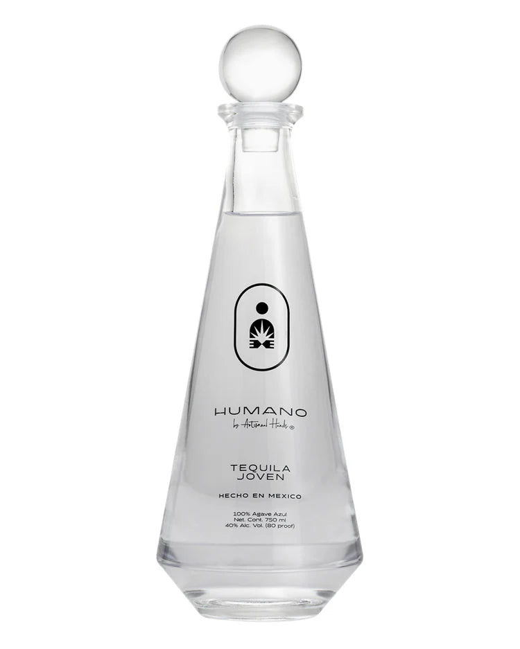 Humano tequila bottle on a white background