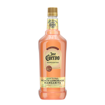 Bottle of Jose Cuervo Peach Lemonade Margarita on a white background