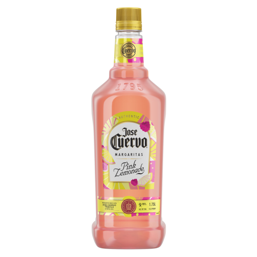 Bottle of Jose Cuervo Pink Lemonade Margaritas on a white background