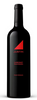 Black wine bottle with red triangle logo and 'Justin' branding on a white background