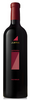 Red wine bottle with Justin label on a white background