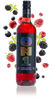 Bottle of ON1 Mixed Berry Infusion with berries on a brown background