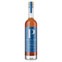 Bottle of Penelope Architect Straight Bourbon Whiskey on a white background