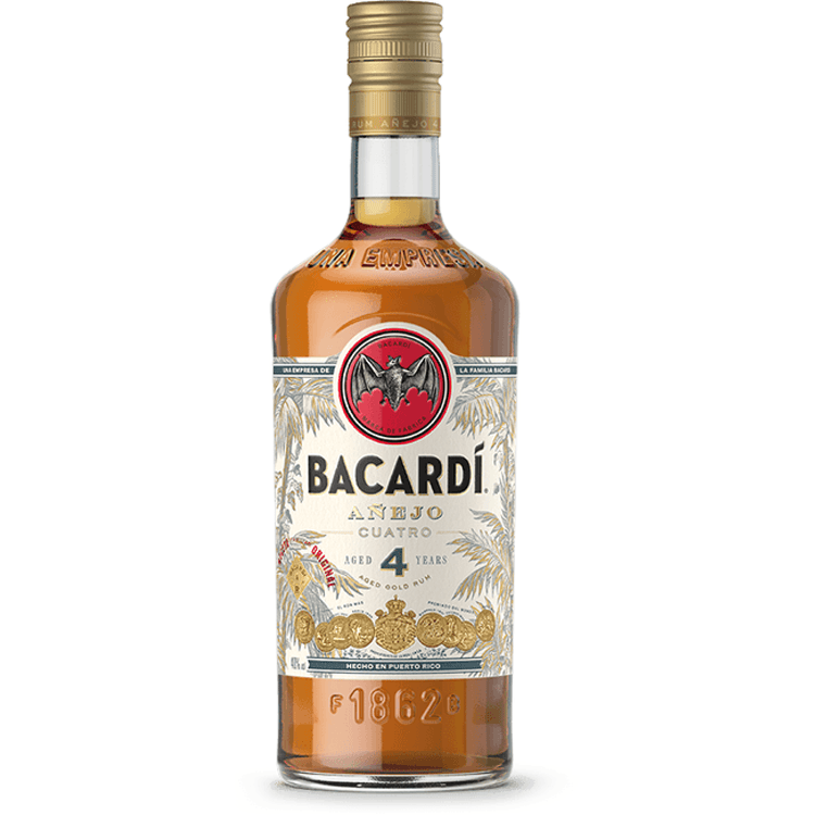 Bacardí­ Añejo Cuatro Aged Gold Rum 750ml