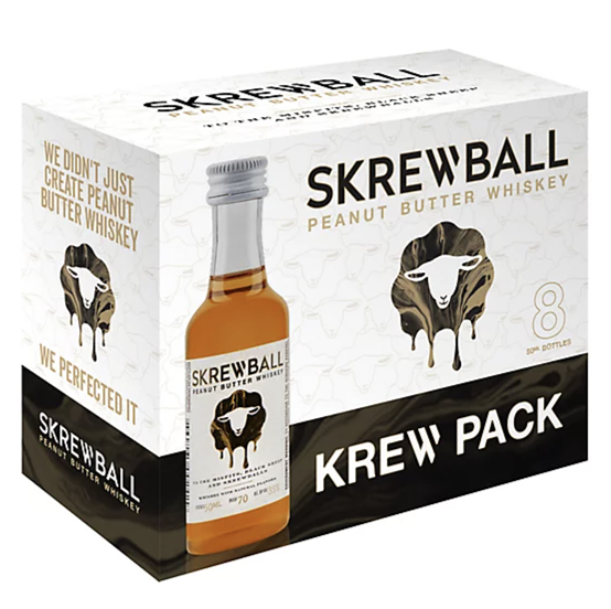 Skrewball Peanut Butter Whiskey Krew pack 8 50ml Bottles