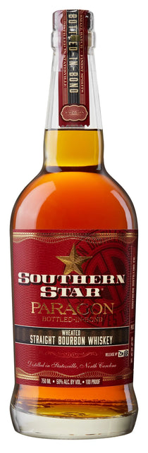 Bottle of Southern Star Paragon Whiskey on a white background