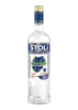 Stoli Blueberry Vodka bottle on a white background