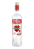 Stoli Raspberry Vodka bottle on a white background