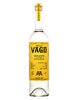 Vago Mezcal bottle with yellow label on a white background