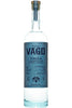Vago Mezcal bottle with blue label on a white background