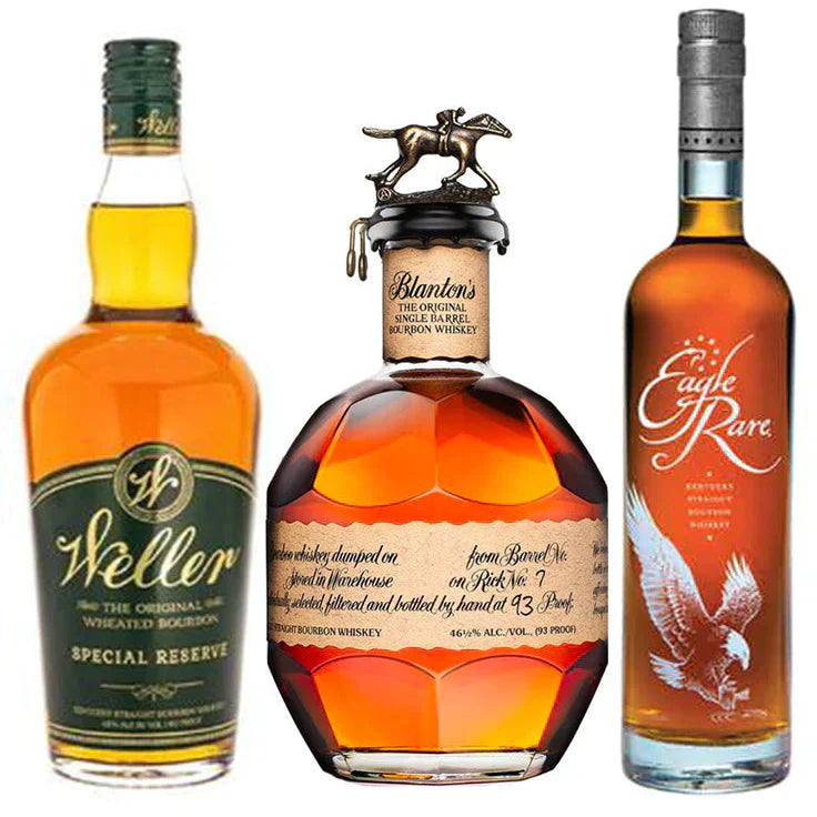 Weller Special Reserve & Blanton's Original Single Barrel Bourbon & Eagle Rare Bourbon Bundle 750ml