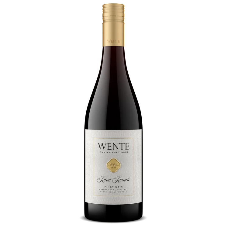 Wente Pinot Noir wine bottle on a white background