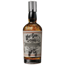 Bottle of Wyatt Earp American Whiskey with a detailed label on a white background