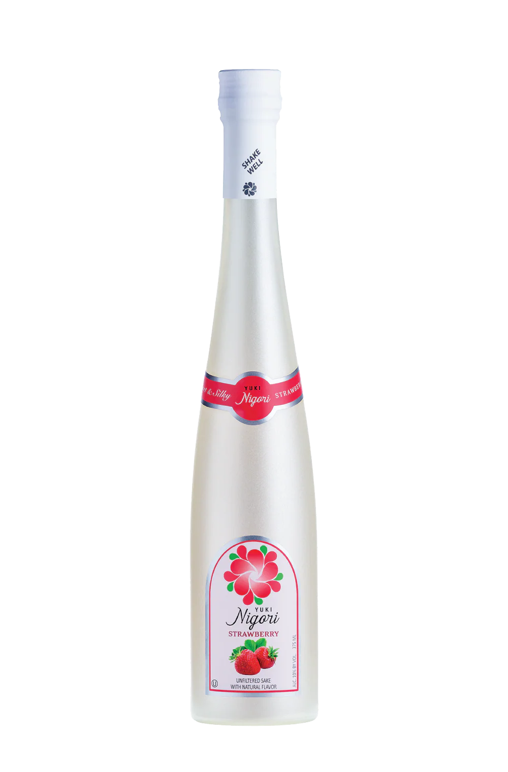 Bottle of Nigori Strawberry on a white background