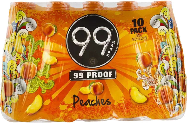 99 Brand Shots Peach Schnapps 50ml 10pk